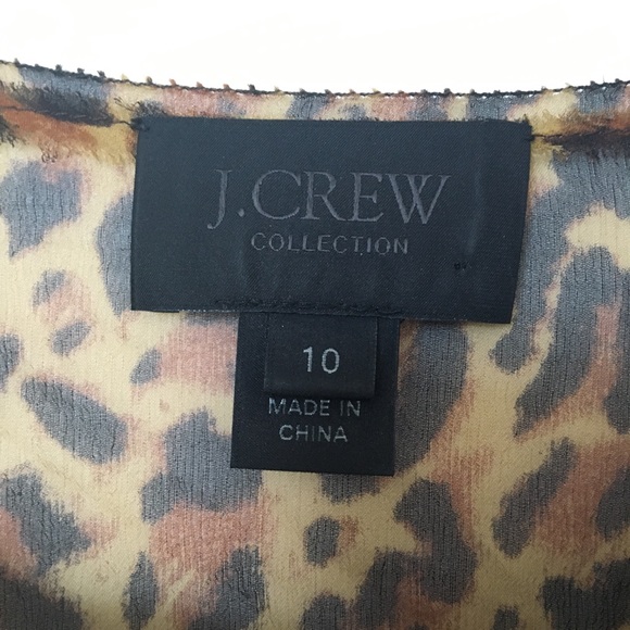 J.Crew Collection Sheer Leopard Blouse Sz 10 - Picture 3 of 3